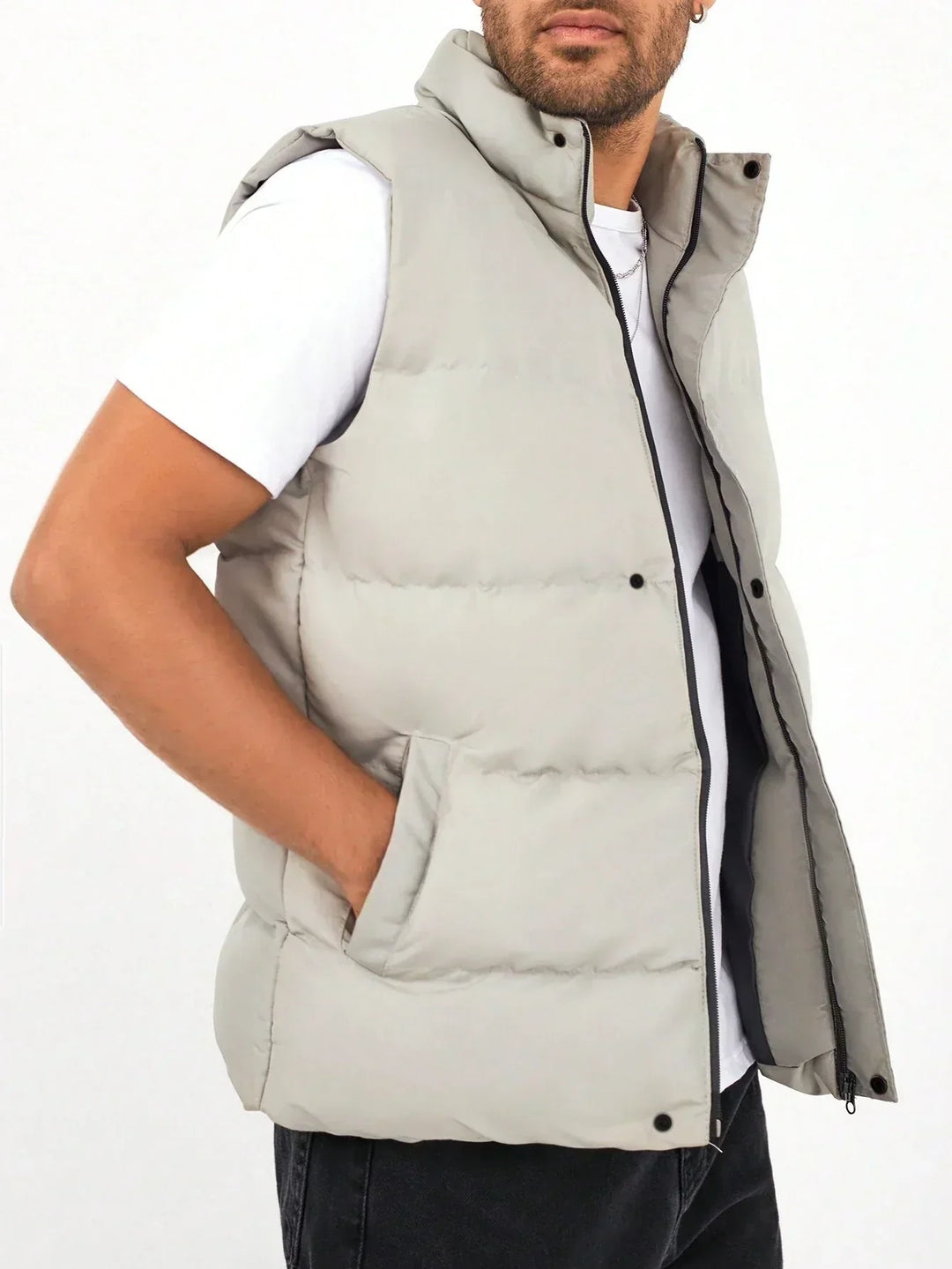 Unisex Quilted Gilet with Zipper Front Breathable Warm Fit