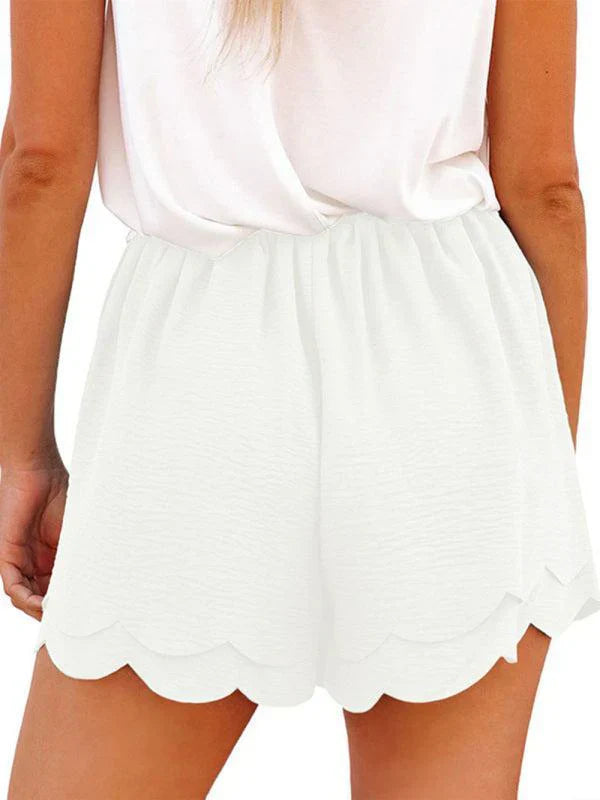 Womens Layered Petal Shorts with Tie Waist