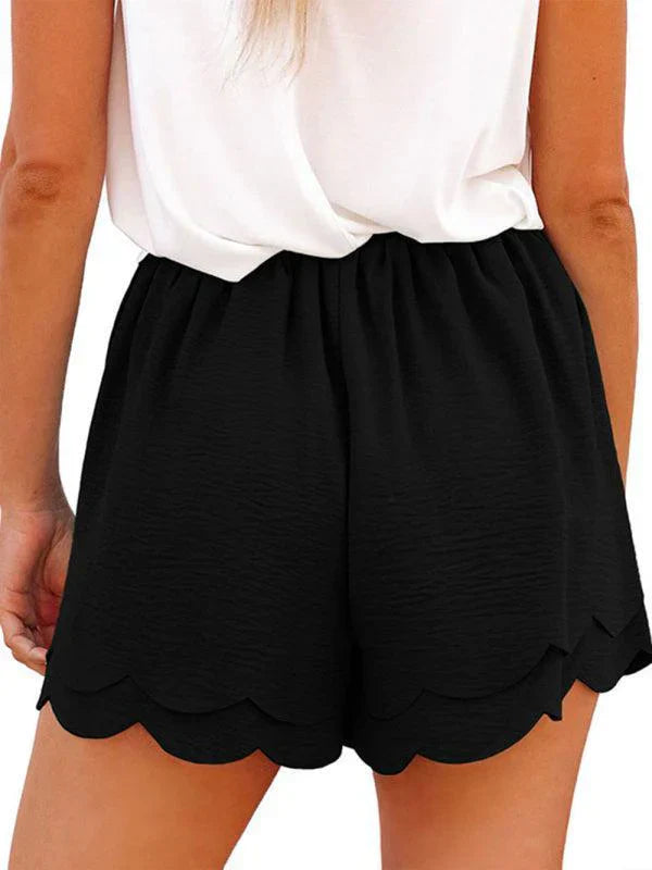 Womens Layered Petal Shorts with Tie Waist