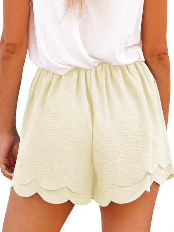Womens Layered Petal Shorts with Tie Waist