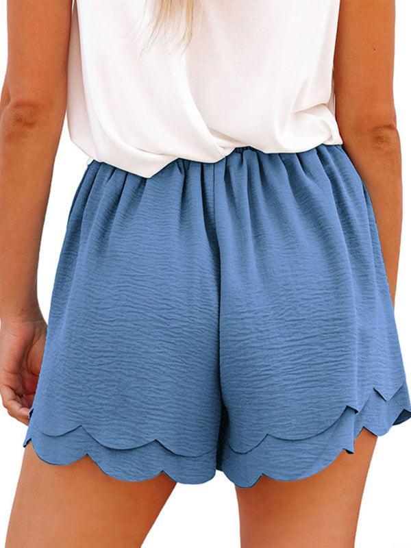 Womens Layered Petal Shorts with Tie Waist
