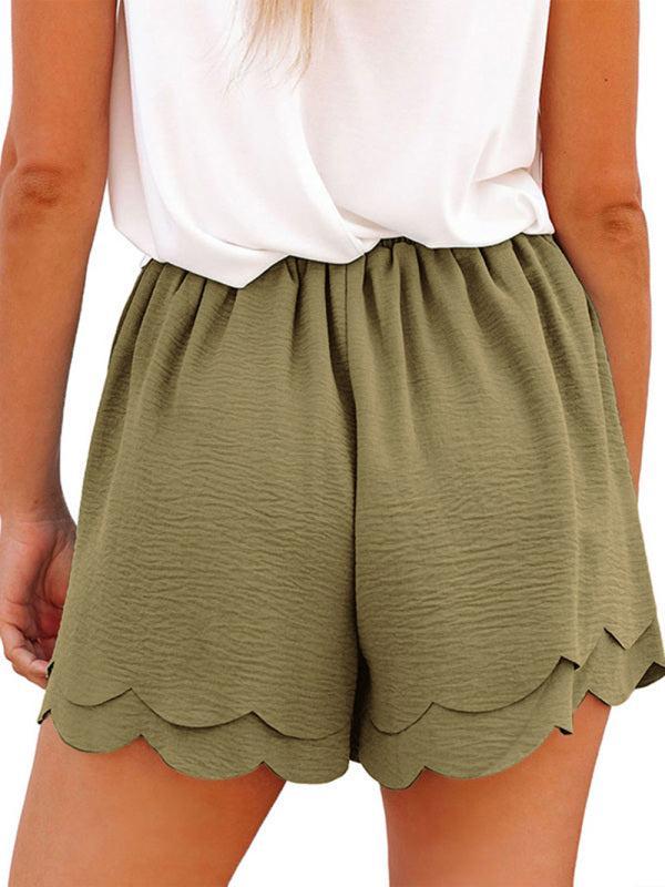 Womens Layered Petal Shorts with Tie Waist