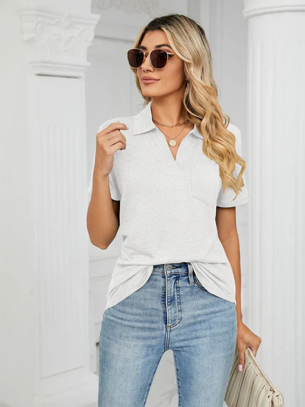 Mens Polo Shirt Short Sleeve Collar Cotton