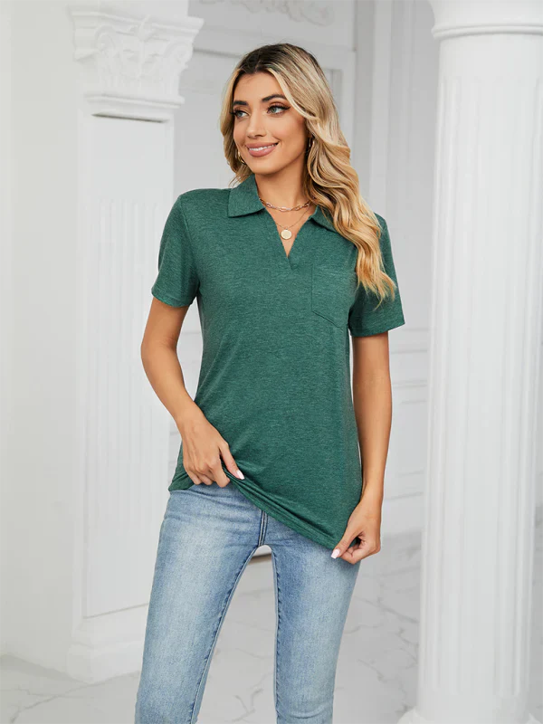 Mens Polo Shirt Short Sleeve Collar Cotton