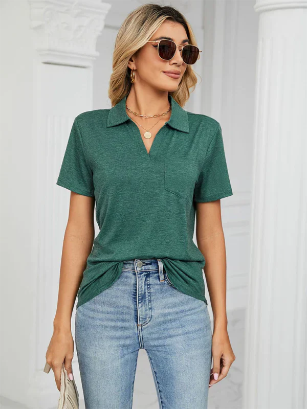 Mens Polo Shirt Short Sleeve Collar Cotton