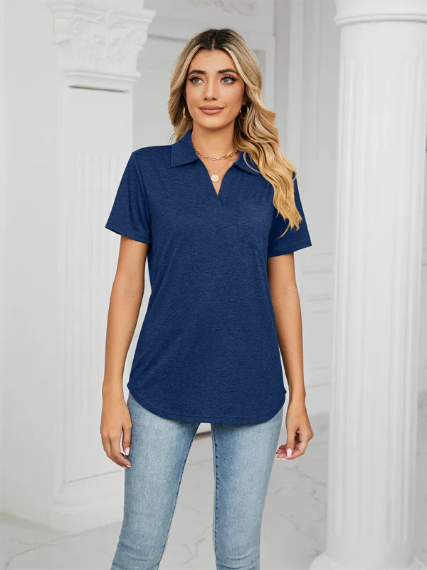 Mens Polo Shirt Short Sleeve Collar Cotton