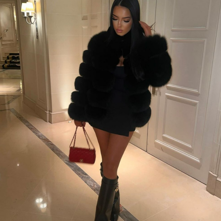 Womens Faux Fur Parka Soft Warm Plush Coat