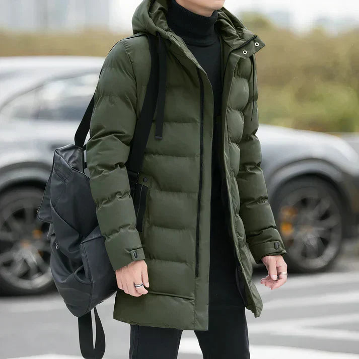 Mens Quilted Winter Coat Insulated Warm Fit