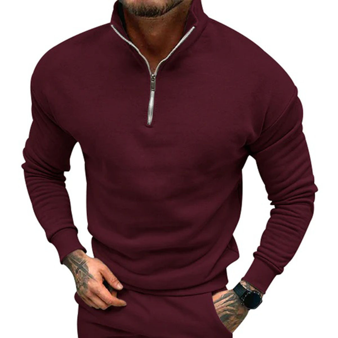 Mens Half-Zip Sweater Knit Comfortable Casual Fit