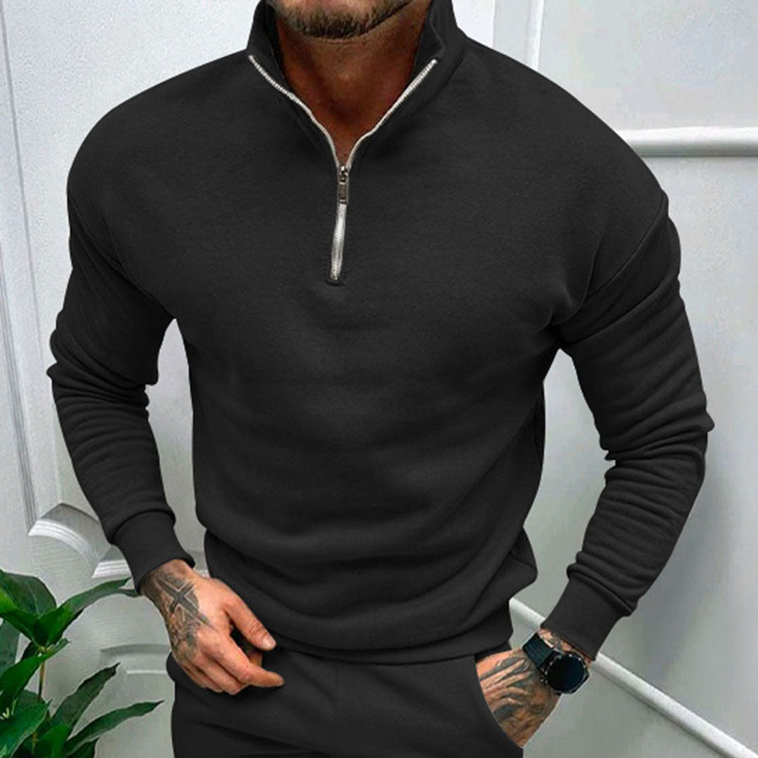Mens Half-Zip Sweater Knit Comfortable Casual Fit