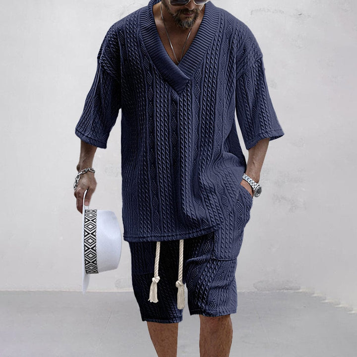 Womens Knit Shirt and Shorts Set Comfortable Summer Fit