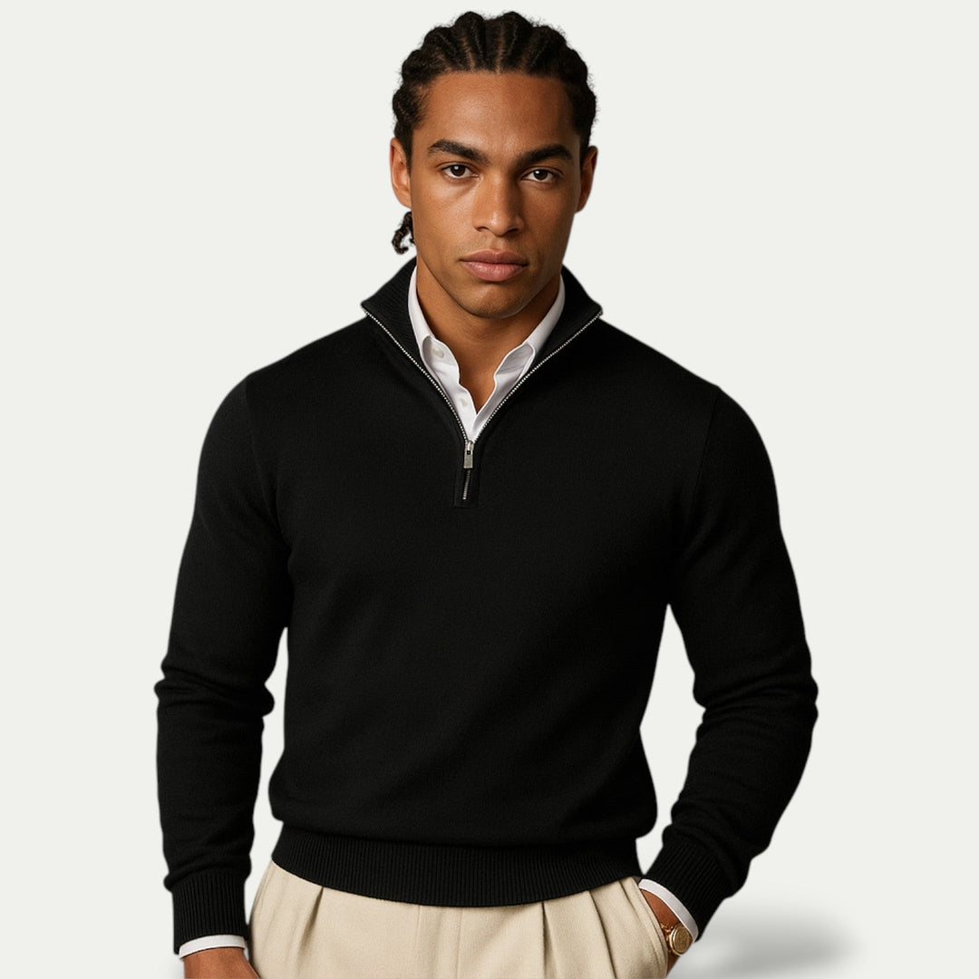 Mens Cashmere Sweater Quarter Zip - BritishMode