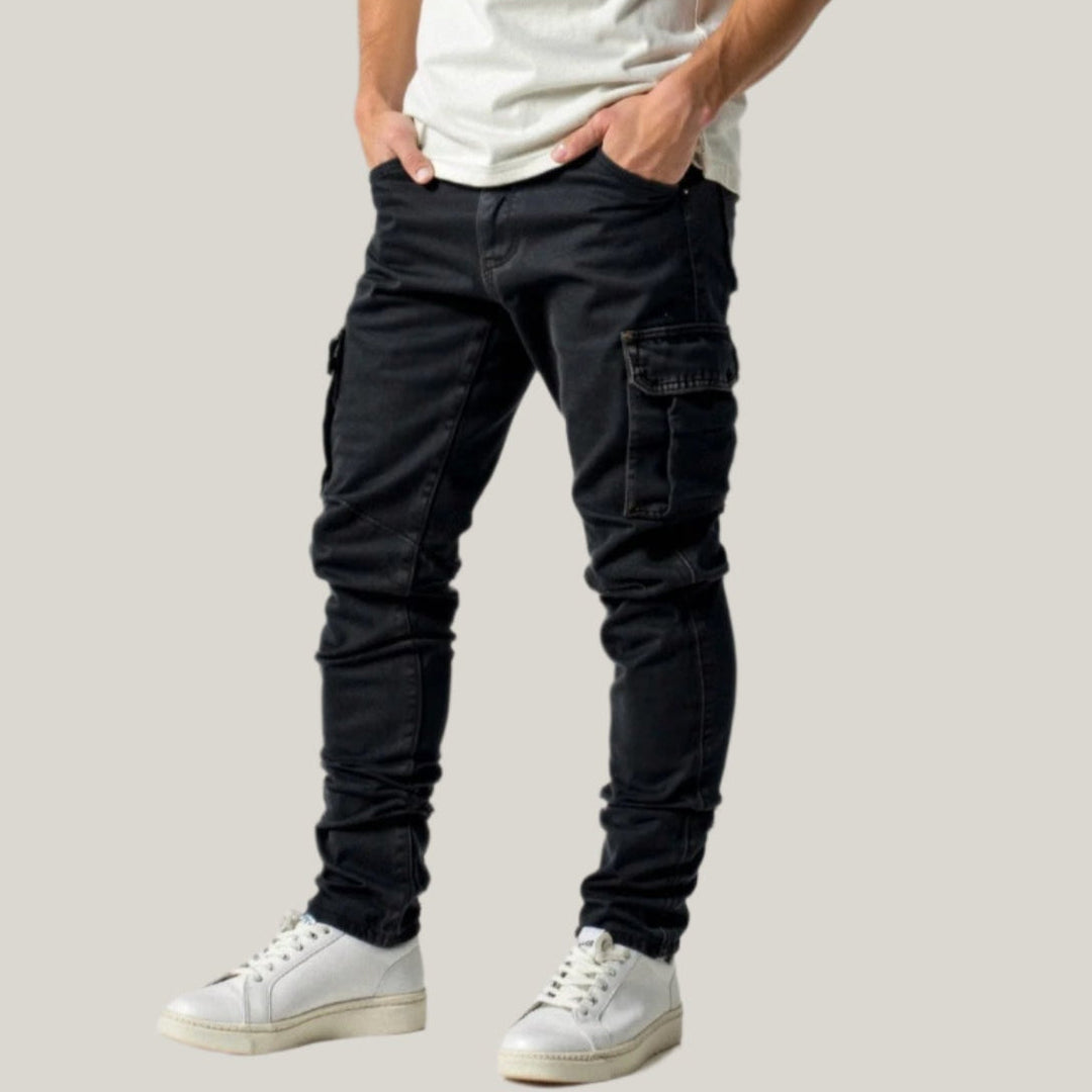 Mens Cargo Jeans Stretch Denim Relaxed Fit - BritishMode