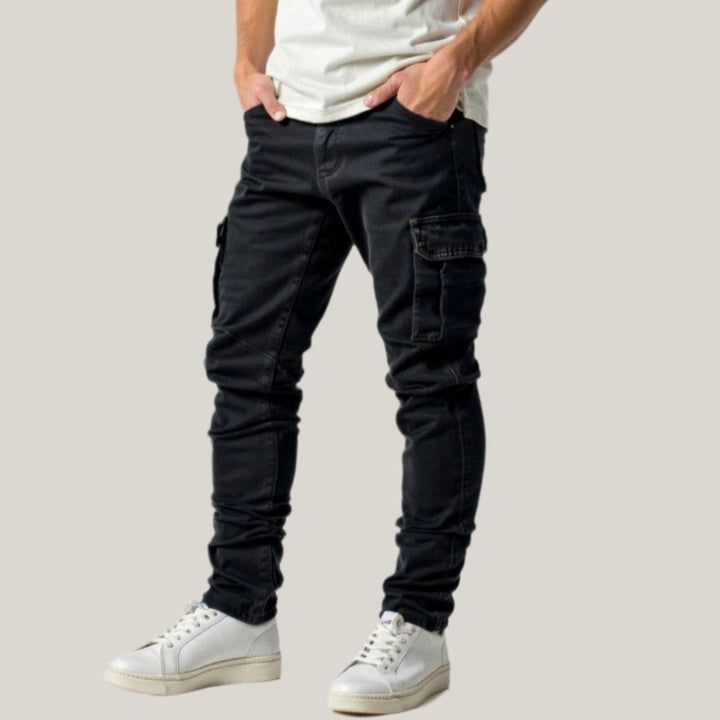Mens Cargo Jeans Stretch Denim Relaxed Fit - BritishMode