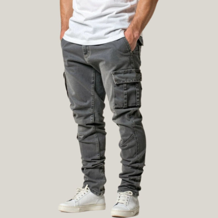 Mens Cargo Jeans Stretch Denim Relaxed Fit