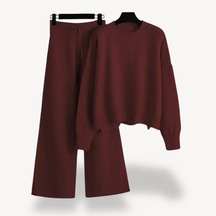 Womens Knit Loungewear Set Relaxed Fit