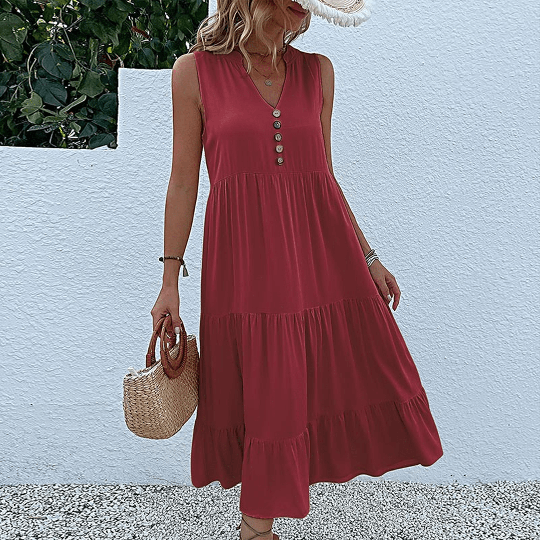 Womens Midi Dress Casual Chic Style - BritishMode
