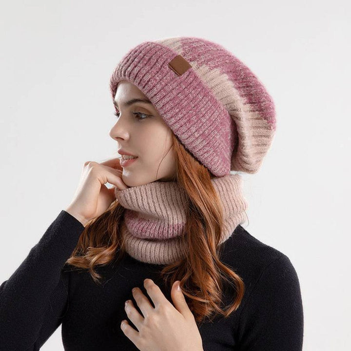 Unisex Winter Hat and Scarf Set Wool Blend Warm