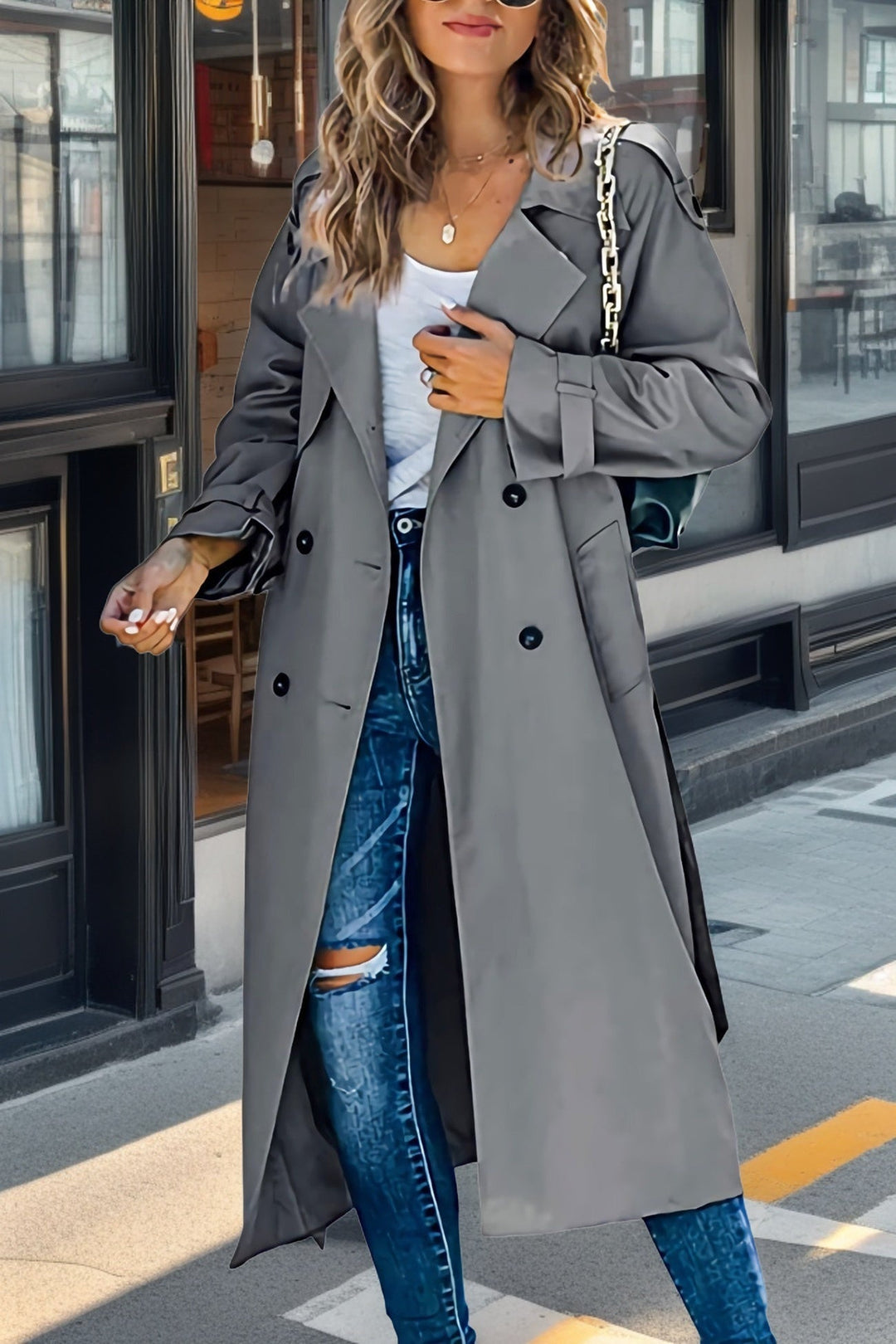 Womens Trench Coat Waterproof Classic Fit
