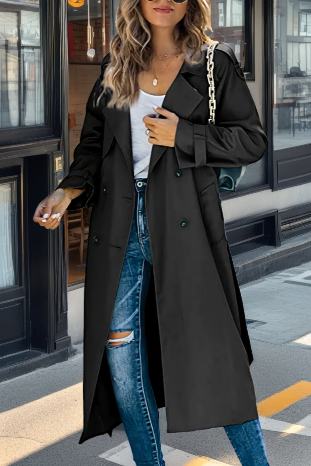 Womens Trench Coat Waterproof Classic Fit