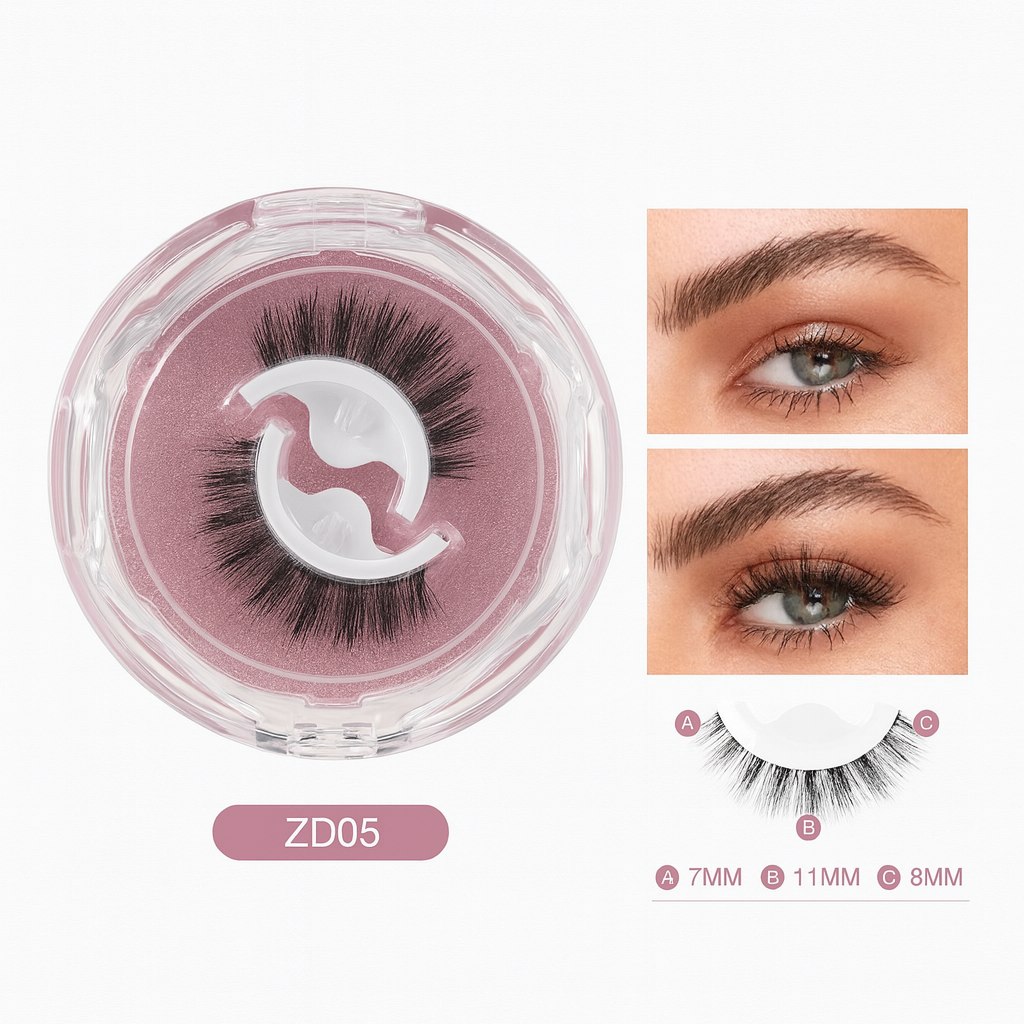 Womens Reusable Self-Adhesive Eyelashes Lightweight Flexible