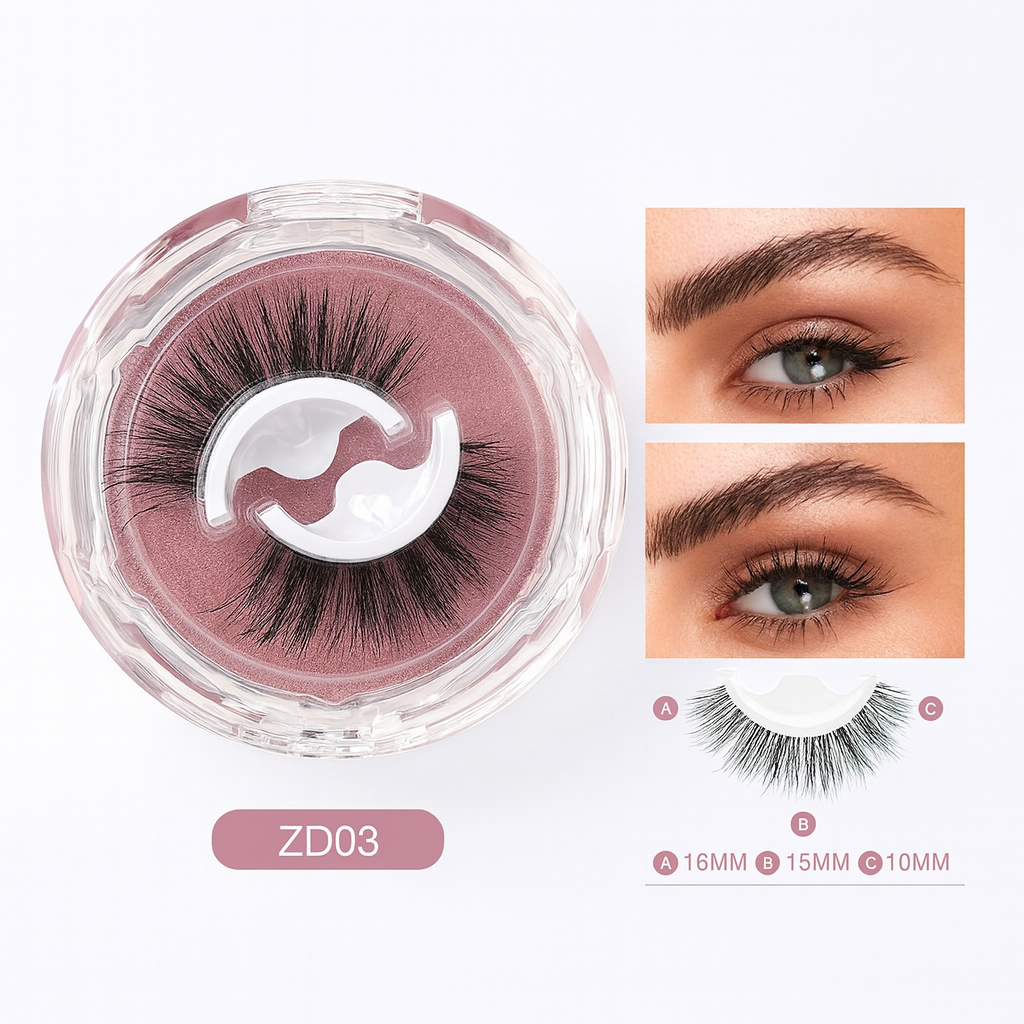 Womens Reusable Self-Adhesive Eyelashes Lightweight Flexible