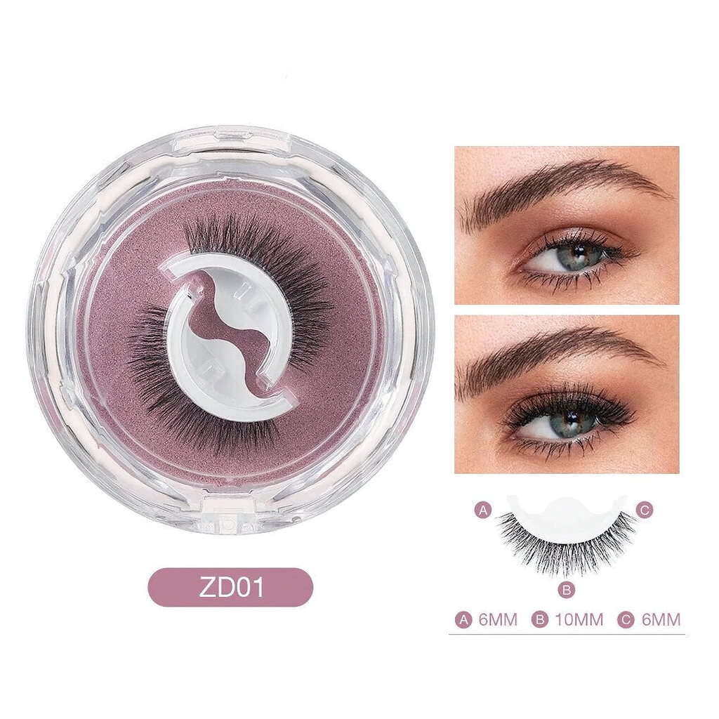 Womens Reusable Self-Adhesive Eyelashes Lightweight Flexible - BritishMode