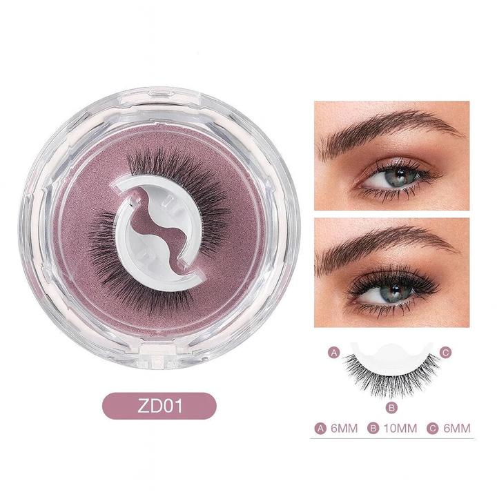 Womens Reusable Self-Adhesive Eyelashes Lightweight Flexible - BritishMode
