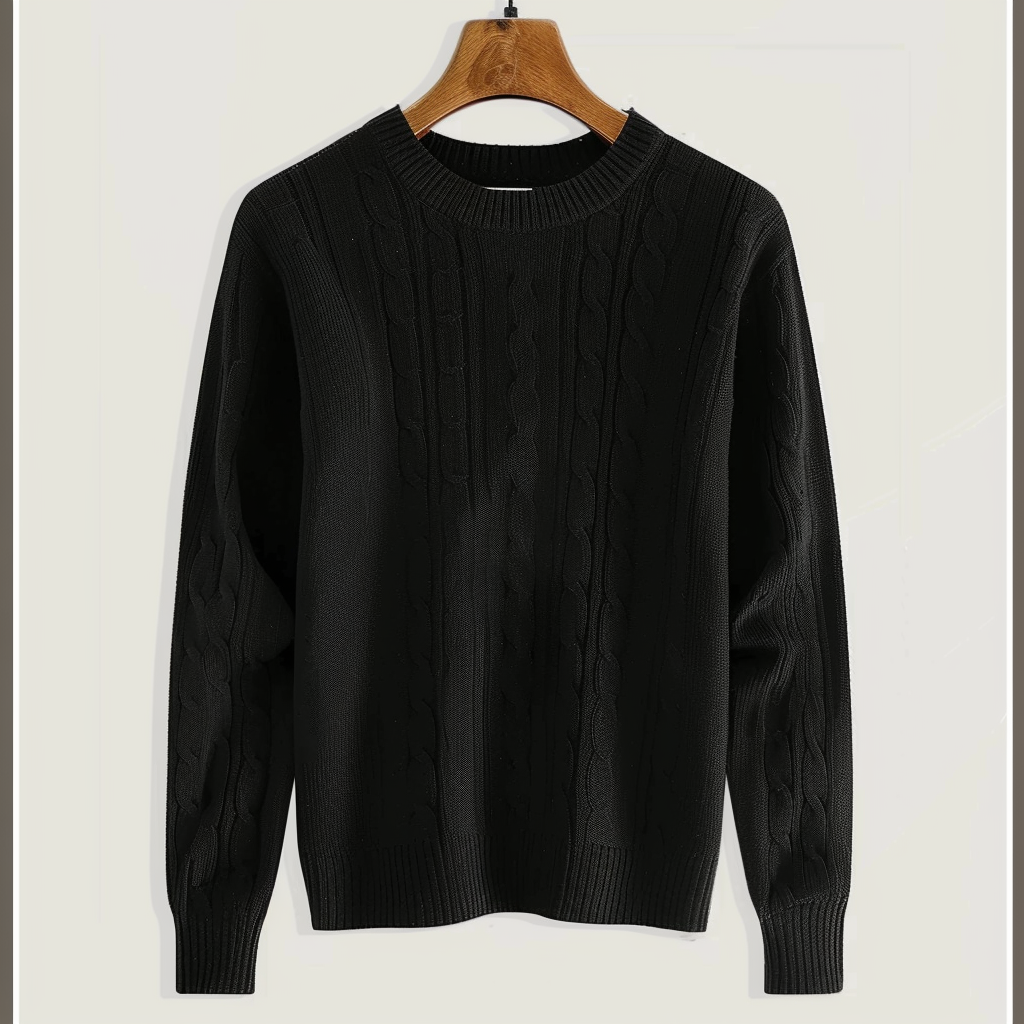 Mens Knitted Sweater Crew Neck Warm
