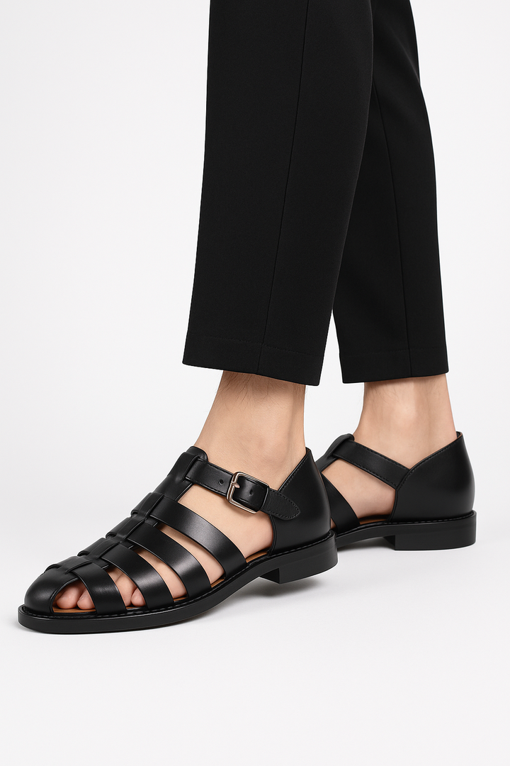 Mens PU Leather Sandals with Sleek Silhouette