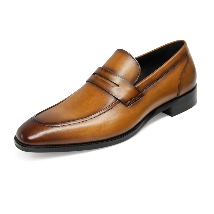 Mens Penny Loafers Leather Classic Slip-On
