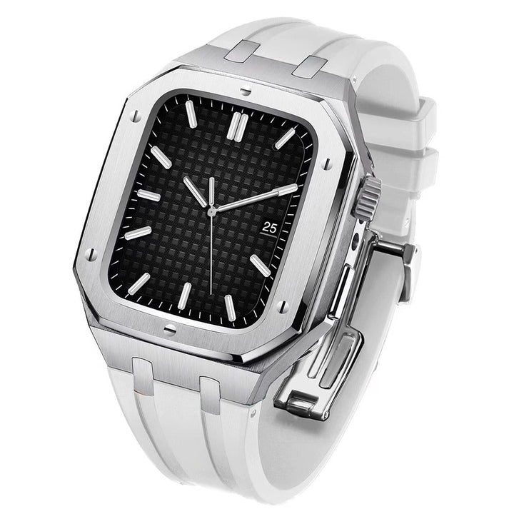 Unisex Watch Upgrade Kit Silicone Strap Metal Case
