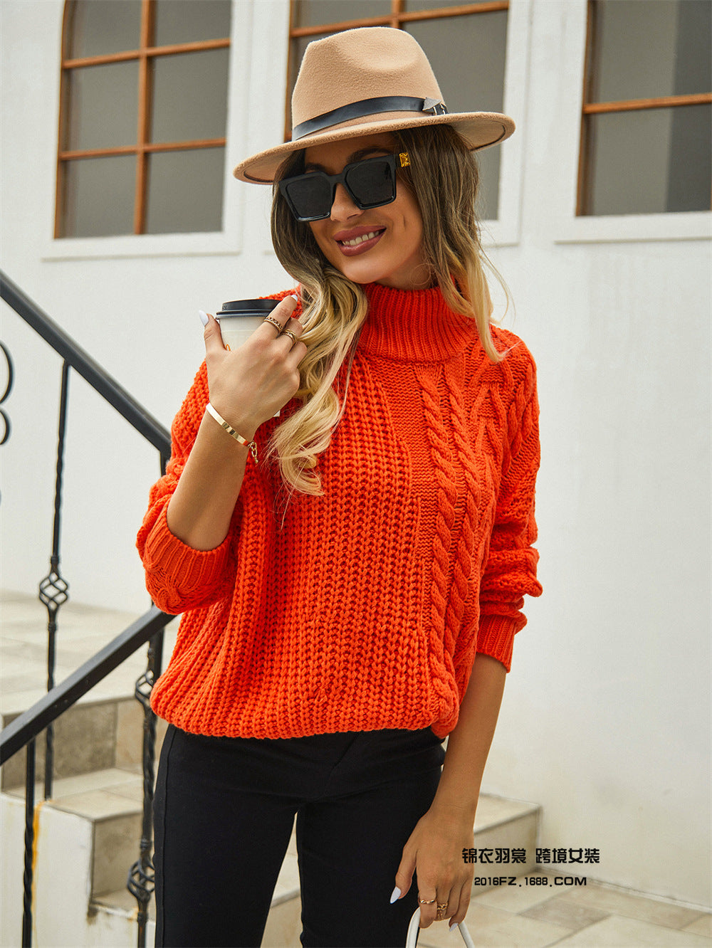 Womens Turtleneck Sweater Warm Knit Winter