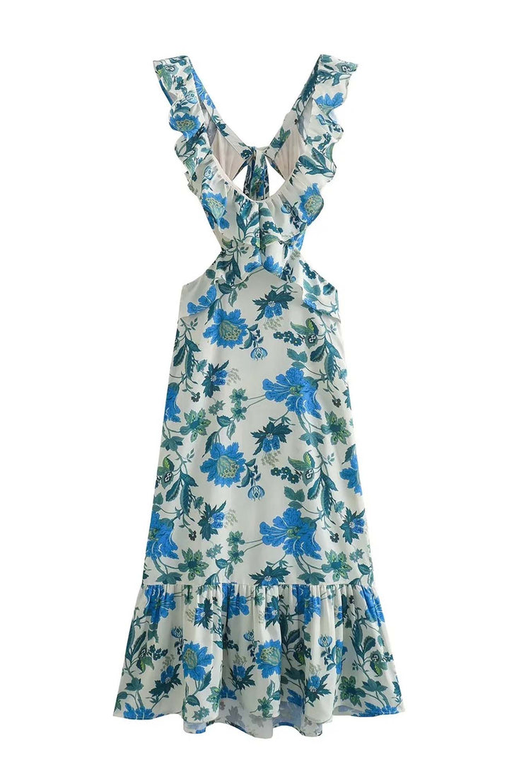 Womens Maxi Dress Strapless Floral Detail Summer Style