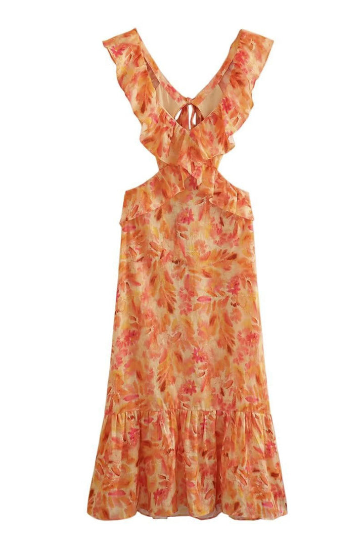 Womens Maxi Dress Strapless Floral Detail Summer Style