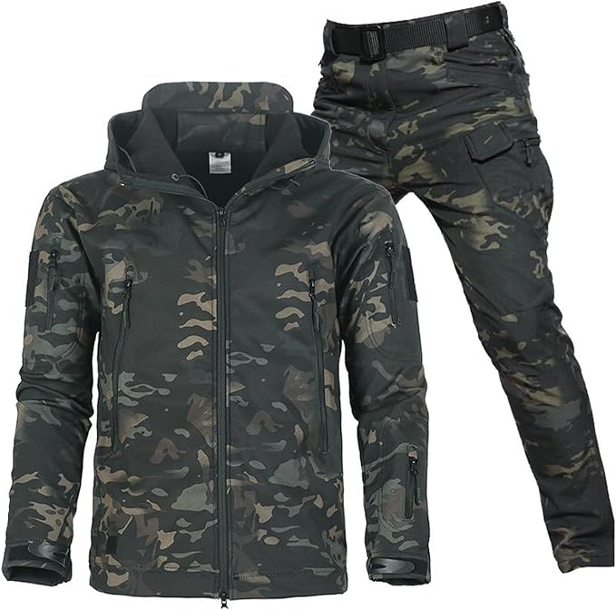 Mens Tactical Outdoor Waterproof Jacket and Pants Set