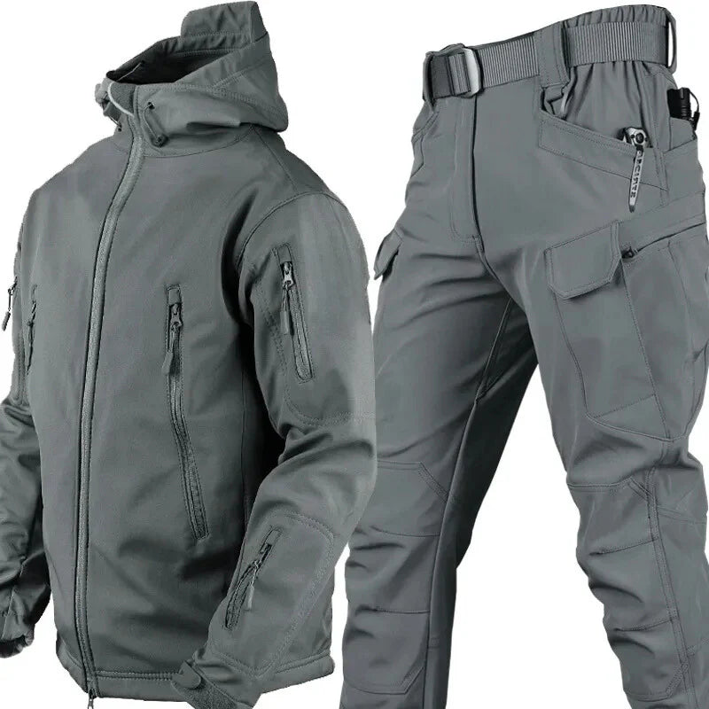 Mens Tactical Outdoor Waterproof Jacket and Pants Set