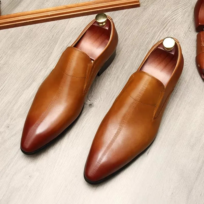 Mens Loafers Genuine Leather Slip-On - BritishMode