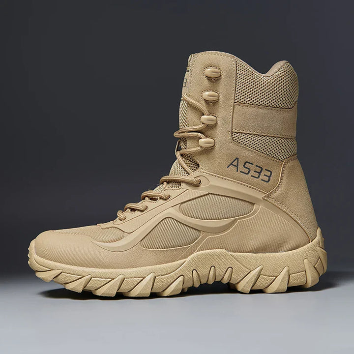 Mens Leather Work Boots Rugged Safety