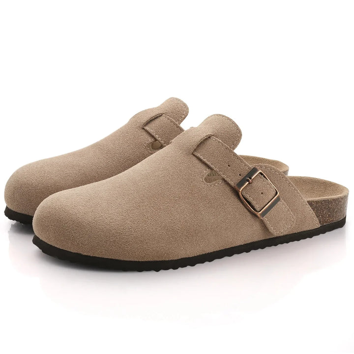 Womens Slippers with Cork Footbed and Grip Sole Comfortable
