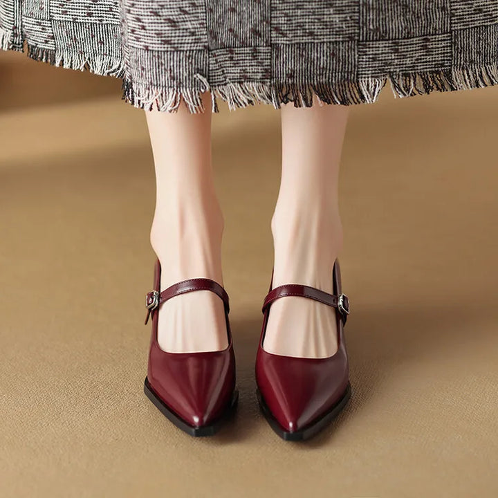 Womens Leather Heels Genuine Leather Upper