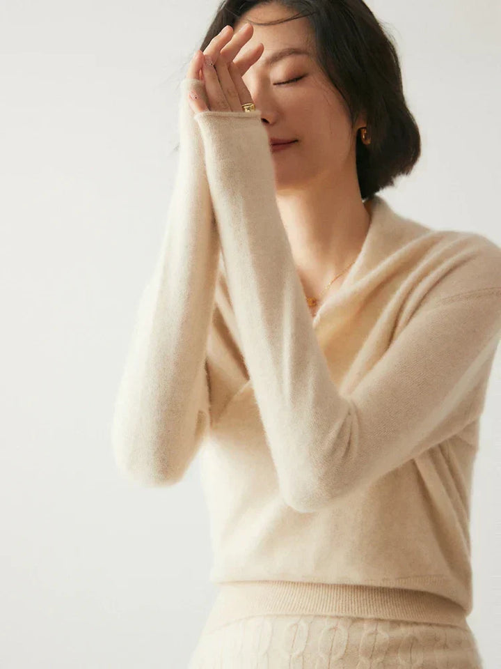 Womens Cashmere Wrap Sweater Soft Knit Crossover Style