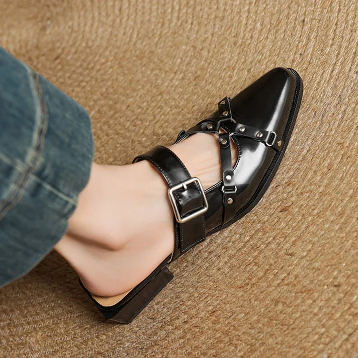 Womens Slingback Shoes Genuine Leather