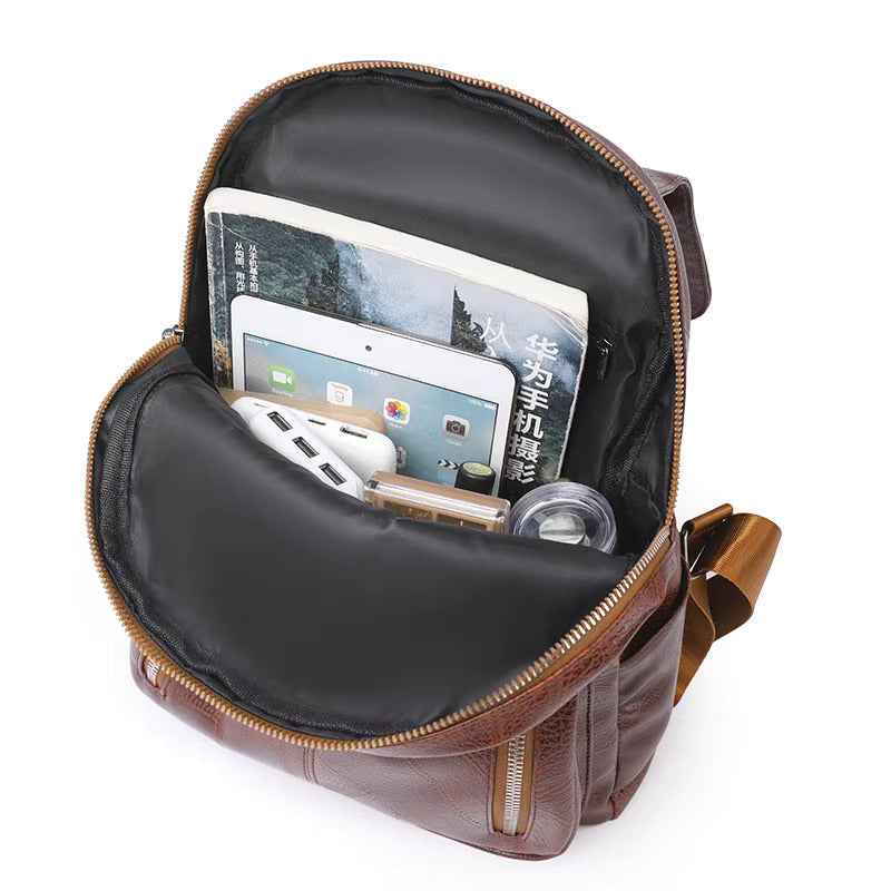 Womens Leather Backpack Theft-Proof Design