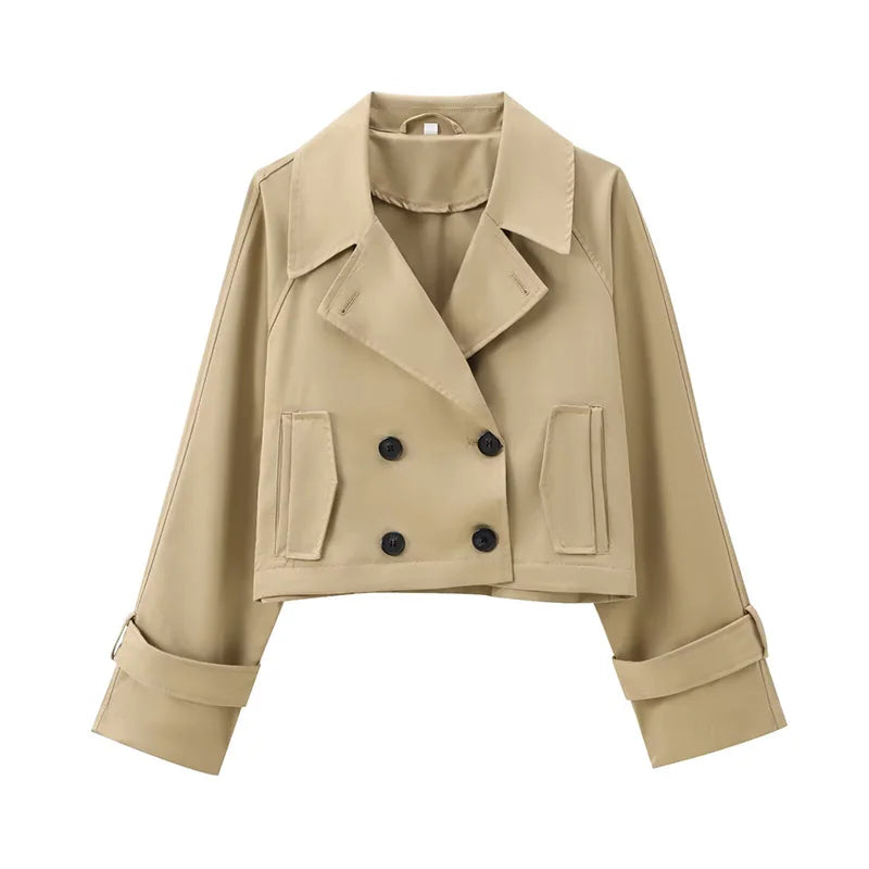 Womens Short Trench Raincoat Classic Fit