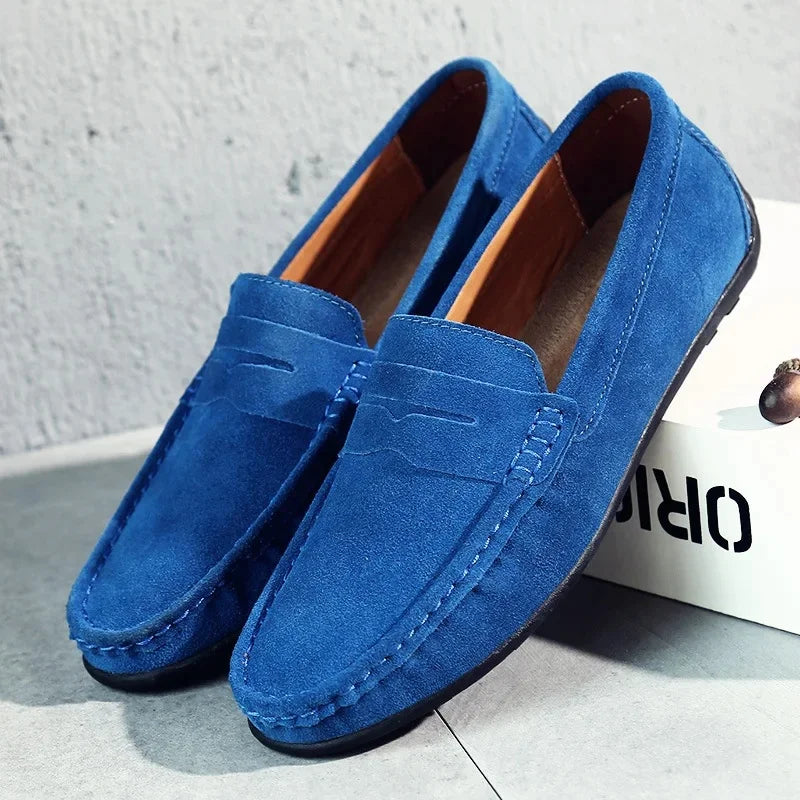 Mens Leather Slip-On Loafers Classic Style