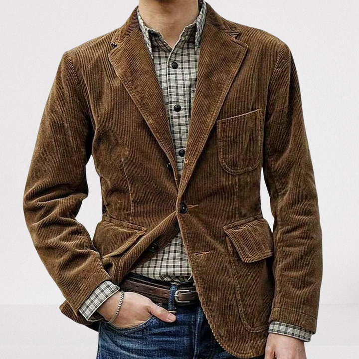 Mens Corduroy Jacket Relaxed Fit - BritishMode