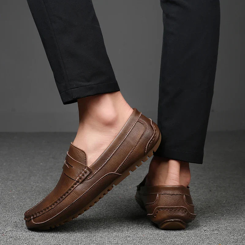 Mens Loafers Genuine Leather Slip-On