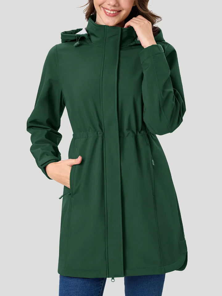 Womens Parka Jacket Breathable Lightweight Water Resistant