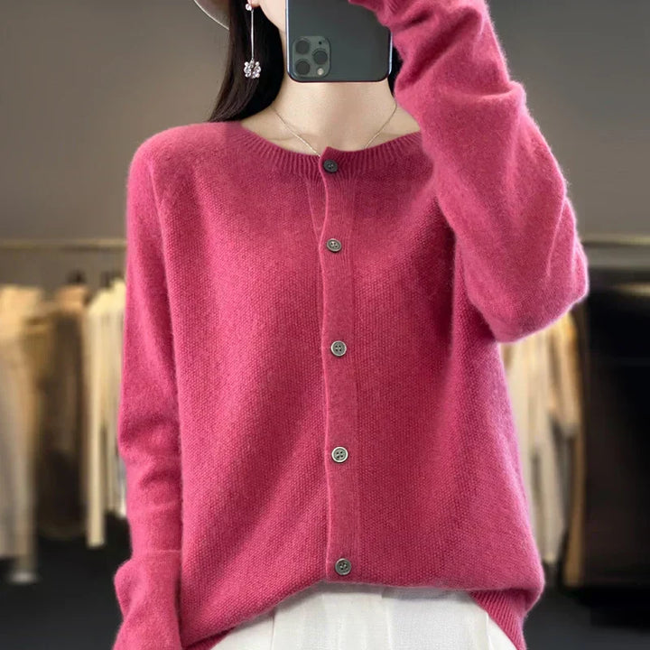 Womens Wool Cardigan Sweater Soft Open Front